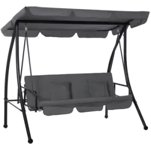 Image of Outsunny 2 in 1 Swing Chair Day Bed with Adjustable Canopy - Grey