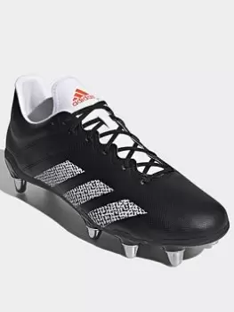 Image of adidas Kakari Soft Ground Boots, Black/White/Orange, Size 14, Men