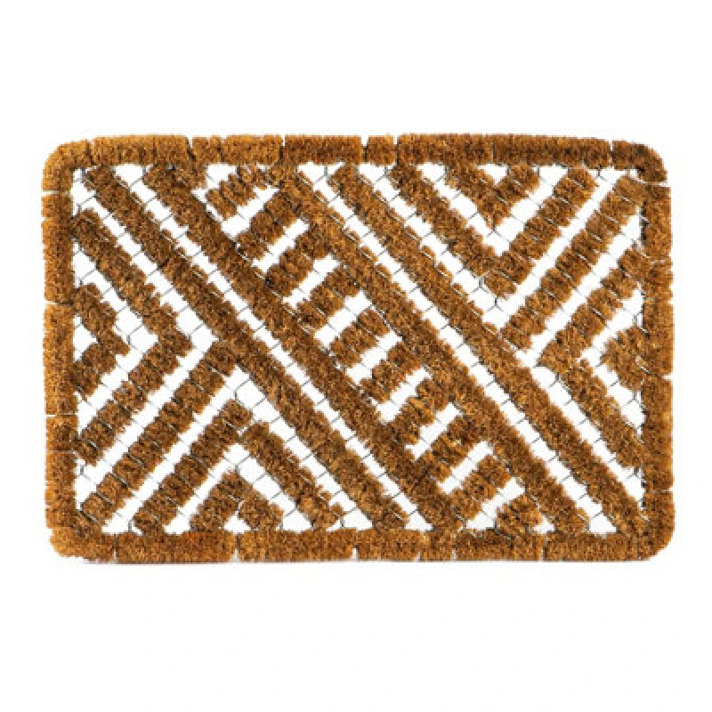 Image of Nicola Spring Coir Scraper Door Mat - 60 x 40cm - Natural Brown