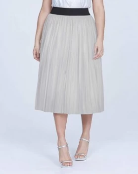 Image of Elvi Silver Pleated Skirt