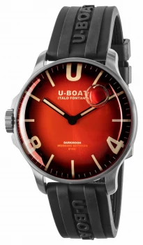 Image of U-Boat Darkmoon 44mm Cardinal Red SS / Rubber Strap 8701 Watch