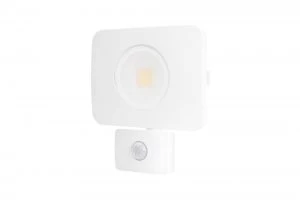 Image of LED Floodlight 50W 3000K 4500lm PIR Sensor / Override Matt White IP64