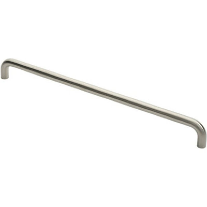 Image of Loops Round D Bar Pull Handle 22mm Dia 600mm Fixing Centres Satin Stainless Steel Metallics unisex