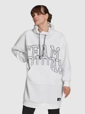 Image of Adidas Women In Power Overhead Hoodie, White, Size L, Women