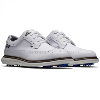 Image of Footjoy 2022 MN FJ TRADITIONS WING TIP WHT Golf Shoes - 110M