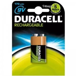 Image of Duracell 170mAh 9V Rechargeable Battery