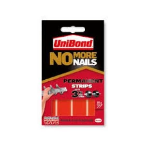 Image of UniBond No More Nails Permanent Tape Translucent, 19mm x 40mm Strips (package 10 each)