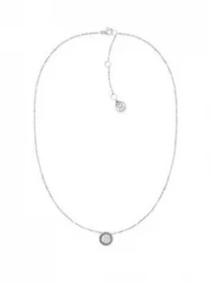 Image of Tommy Hilfiger Stainless Steel Multi Crystal Necklace, Silver, Women