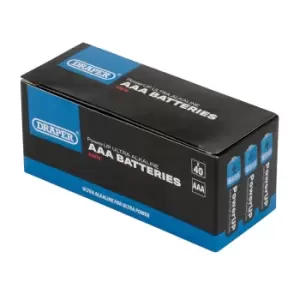 Image of Draper PowerUP 03970 Ultra Alkaline AAA Batteries (Pack of 40)