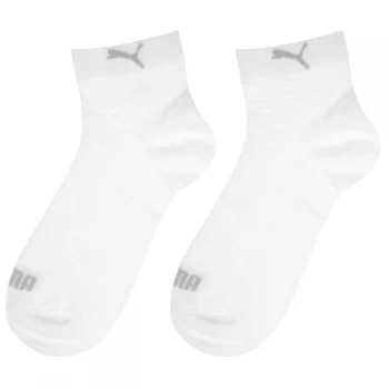 Image of Puma 2 Pack Quarter Socks - White