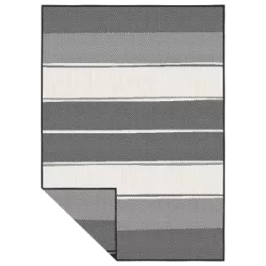 Image of Duo Weave Indoor/Outdoor Rug - Stripe Charcoal - 120x170cm