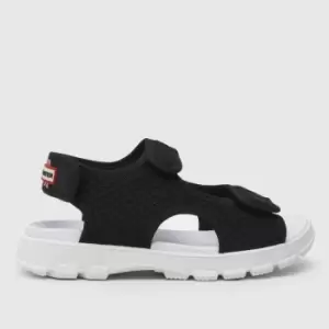 Image of Hunter Black & White Travel Boys Junior Sandals