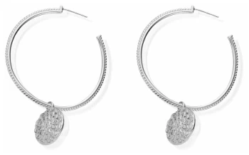Image of ChloBo Womens Flower Hoop Earrings SEH659 Jewellery