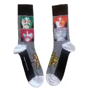 Image of The Beatles - Yellow Submarine Sea of Science Faces Colour Unisex UK Size 7 - 11 Ankle Socks - Black