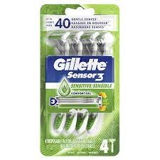 Image of Gillette Sensor 3 Sensitive Disposable Mens Razor 4 pack