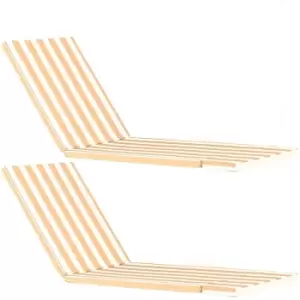Image of Harbour Housewares - Sussex Sun Lounger Cushions - Peach Stripe - Pack of 2