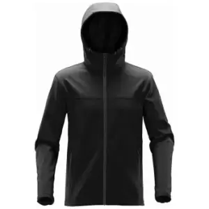 Image of Stormtech Mens Orbiter Hooded Soft Shell Jacket (S) (Black/Dolphin)