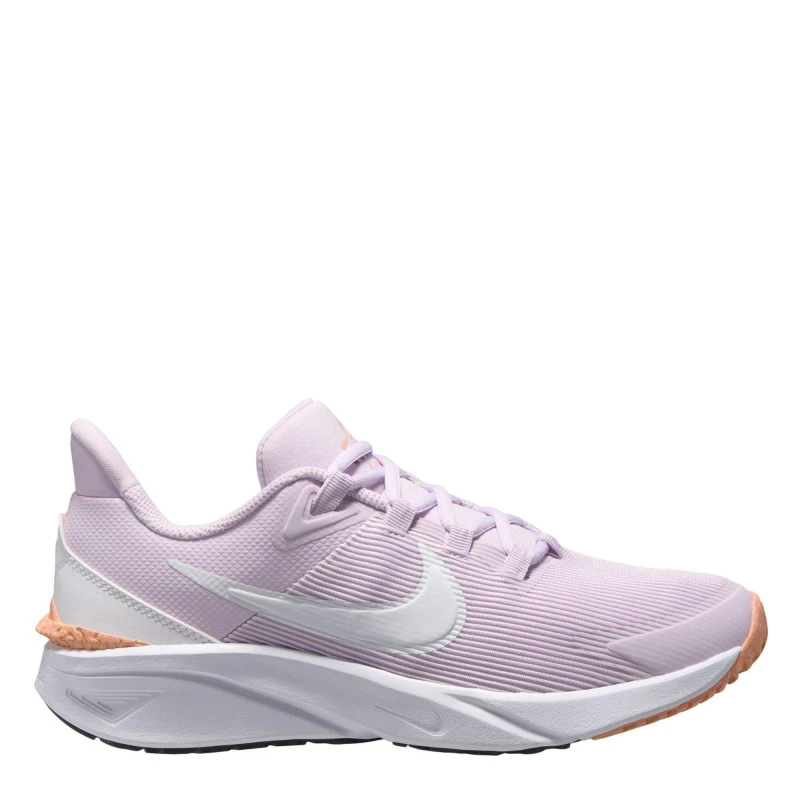 Image of Nike Star Runner 4 Big Kids Road Running Shoes Grey/Apricot female 3 (35.5)