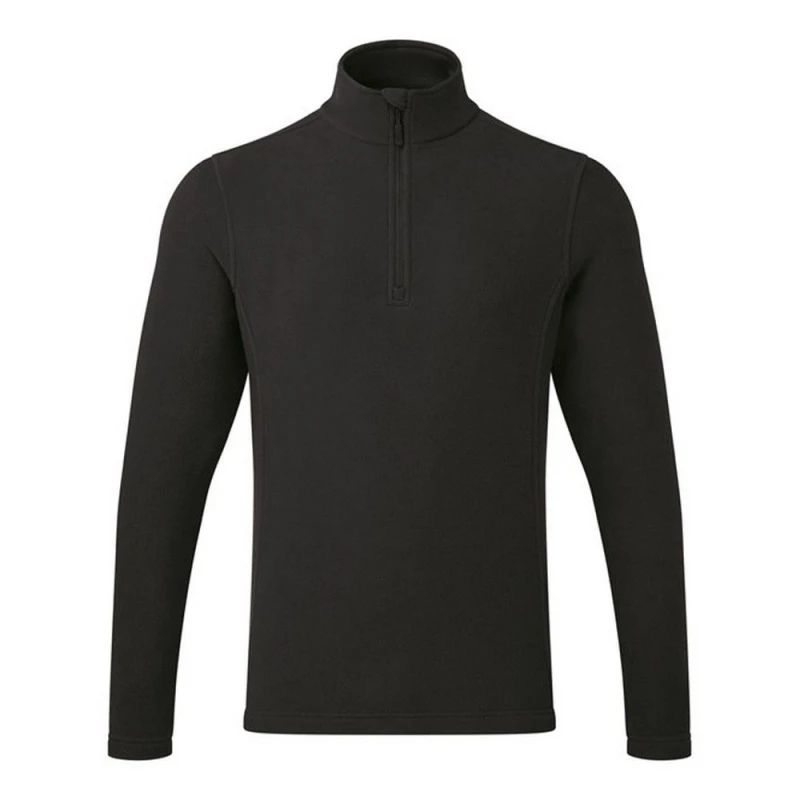 Image of Premier Premier Men Recyclight Quarter Zip Fleece Top in Black Size: X-Small Black XS Male 5063425828845