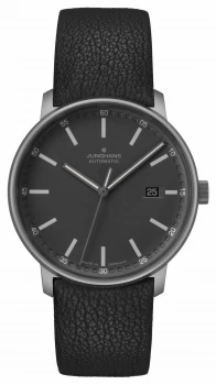 Image of Junghans FORM A Titan Automatic Black Leather Strap Watch