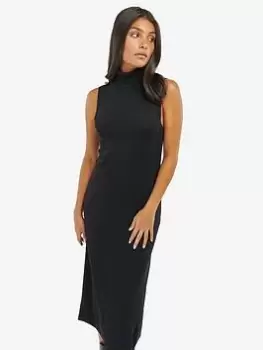 Image of Barbour International Rosbern Knitted Maxi Dress - Black, Size 18, Women