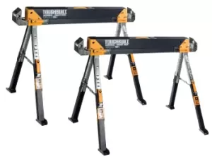 Image of ToughBuilt TB-C700/2 Saw Horse/Adjustable Jobsite Trestle Table Twin Pack