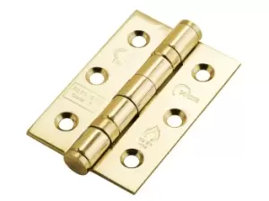 Image of Eclipse 14885 76x51x2mm EBP Ball Bearing Hinge Fire Door 7 Electro Brass Steel 2pk