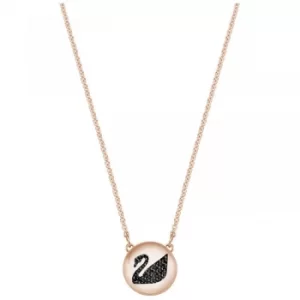 Image of Ladies Swarovski Rose Gold Plated Hall Swan Necklace