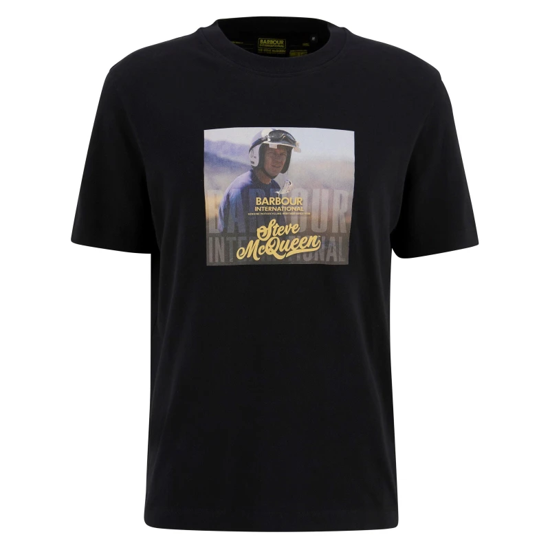 Image of Barbour International Mens Walde Graphic T-Shirt Black BK11 male M