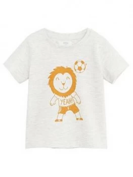 Image of Mango Baby Boys Lion Football Print T-Shirt
