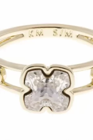 Image of Ladies Karen Millen Gold Plated Art Glass Flower Ring Size SM KMJ925-30-02SM