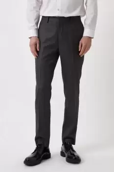 Image of Mens Slim Charcoal Wide Self Stripe Suit Trousers