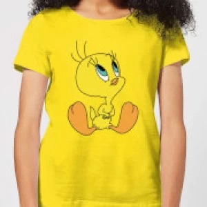 Image of Looney Tunes Tweety Sitting Womens T-Shirt - Yellow - M