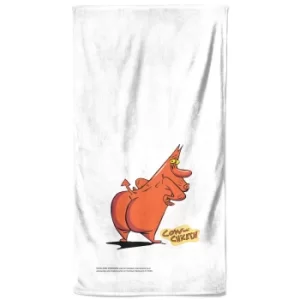Image of Cow and Chicken Red Bath Towel