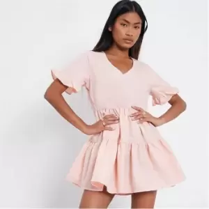 Image of I Saw It First Petite V Neck Smock Dress - Pink