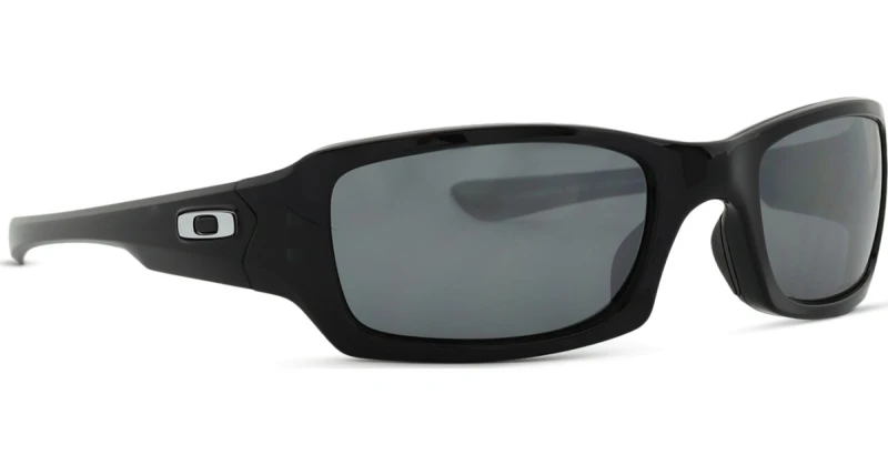 Image of Oakley Oakley Wrap Polished Black Iridium Polarized Sunglasses Black One Size Unisex 700285787107