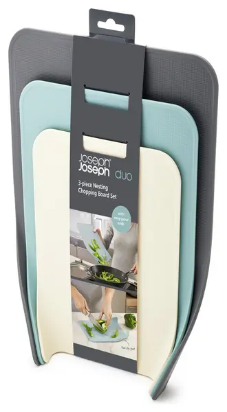 Image of Joseph Joseph Joseph Joseph Duo Nesting Opal Chopping Board - Pack of 3