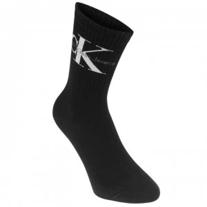 Image of Calvin Klein Mono Logo Crew Socks - Black