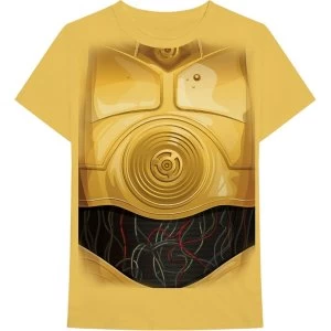 Image of Star Wars - C-3PO Chest Mens Medium T-Shirt - Yellow