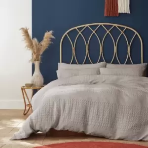 Image of Pineapple Elephant Caspian 100% Cotton Waffle Stone Duvet Cover and Pillowcase Set Grey
