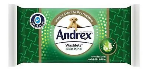 Image of Andrex Skin Kind Washlets 36 Wipes