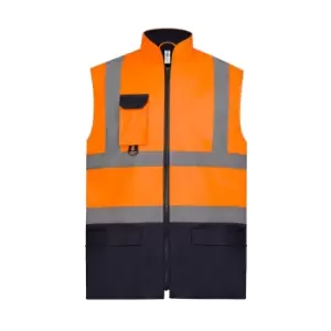 Image of Yoko Adults Unisex Two Tone Bodywarmer (M) (Orange/Navy)