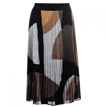 Image of DKNY Pleated Skirt - NEW CAMEL MULTI