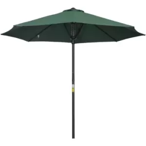 Image of Outsunny Outdoor Market Table Parasol Umbrella Sun Shade with 8 Ribs, Green - Green