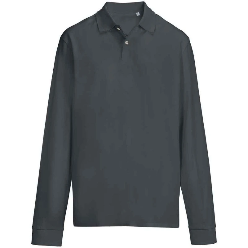 Image of SOL'S Mens Pique Long-Sleeved Polo Shirt in Dark Grey Size: XS Dark Grey Male XS