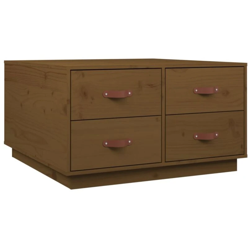 Image of Vidaxl Coffee Table Honey Brown 80X80X45cm Solid Wood Pine, Brown 821520