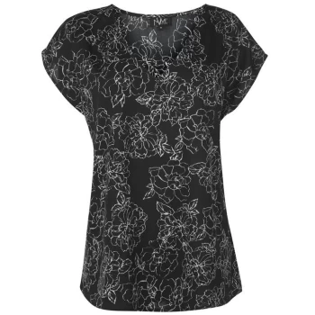 Image of NVME Renee V Neck Top Ladies - Black
