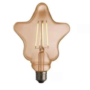 Image of LED Filament Lamp Bulb 4W Star Shape E27 LED Amber Tinted Glass Warm White