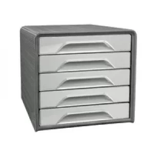 Image of Smoove by CEP Recycled 5 Drawer Desktop Module Grey 1071116361