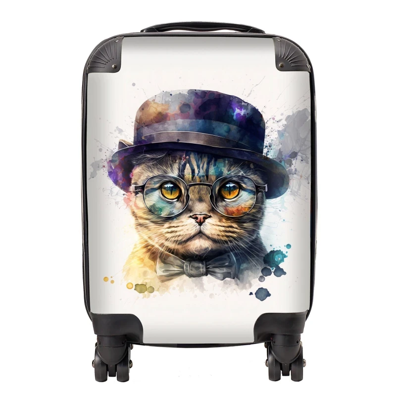 Image of Warren Reed Designer Scottish Fold Cat Splashart Suitcase - Cabin